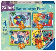 Opakowanie Puzzle dla dzieci 2D 4w1 Disney Stitch