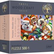 Puzzle drewniane 500+1 Świąteczne kotki 20172. Wydawca: Trefl PAP. Dadada.pl Opakowanie Puzzle drewniane 500+1 Świąteczne kotki 20172