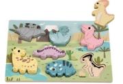 Puzzle drewniane Dinozaury. Wydawca: Madej. Dadada.pl Opakowanie Puzzle drewniane Dinozaury