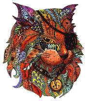 Opakowanie Puzzle drewniane/kolorowe - Kot (Pirat)