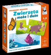Okładka książki Puzzle Zwierzęta małe i duże Układanki malucha. Kapitan Nauka