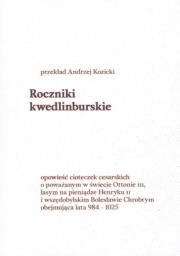 Okładka książki Roczniki kwedlinburskie z lat 984-1025