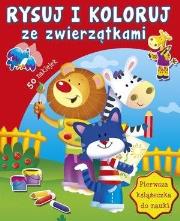 Rysuj i koloruj ze zwierzątkami. Autor:   Praca zbiorowa. Dadada.pl Okładka książki Rysuj i koloruj ze zwierzątkami