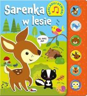 Sarenka w lesie. Naśladuj dźwięki. Autor: Robert Dzwonkowski. Dadada.pl Okładka książki Sarenka w lesie. Naśladuj dźwięki