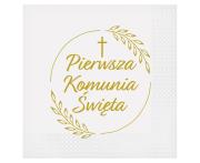 Opakowanie Serwetki Pierwsza Komunia kłosy 33x33cm 20szt