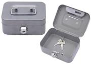 Opakowanie Skarbonka schowek zamykana 2 klucze metal szara