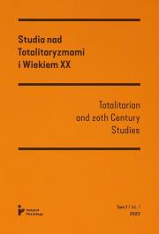 Okładka książki Studia nad Totalitaryzmami i Wiekiem XX tom VII (2023) / Totalitarian an 20th Century Studies vol. VII (2023)
