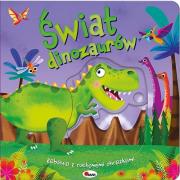 Świat dinozaurów. Zabawa z ruchomymi obrazkami. Autor: Opracowanie zbiorowe. Dadada.pl Okładka książki Świat dinozaurów. Zabawa z ruchomymi obrazkami