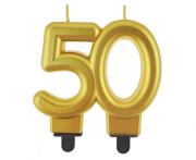 Opakowanie Świeczka cyferka 50 Beauty&Charm metalik złota 8cm