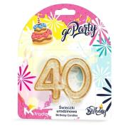 Opakowanie Świeczka urodzinowa 40 złoty brokat