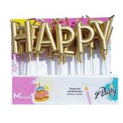Opakowanie Świeczki urodzinowe ''Happy Birthday'' złote