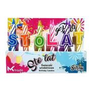 Opakowanie Świeczki urodzinowe ''Sto Lat'' kolorowe