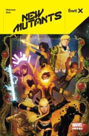 Świt X. New Mutants. Autor: Jonathan Hickman, Rod Reis, Nika Sztorc. Dadada.pl Okładka książki Świt X. New Mutants