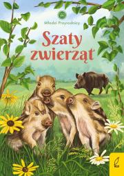 Szaty zwierząt. Młodzi przyrodnicy. Autor: Patrycja Zarawska. Dadada.pl Okładka książki Szaty zwierząt. Młodzi przyrodnicy