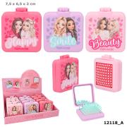 Opakowanie Szczotka do włosów Top Model  składana z lusterkiem mix wzorów 12118A