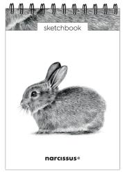 Szkicownik A5/60K na spirali - Królik. Wydawca: Narcissus. Dadada.pl Opakowanie Szkicownik A5/60K na spirali - Królik