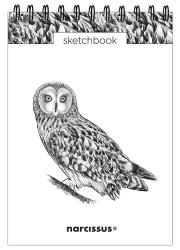 Szkicownik A5/60K na spirali - Sowa. Wydawca: Narcissus. Dadada.pl Opakowanie Szkicownik A5/60K na spirali - Sowa