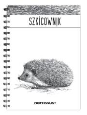 Szkicownik B5 na spirali gładki Jeż. Wydawca: Narcissus. Dadada.pl Opakowanie Szkicownik B5 na spirali gładki Jeż