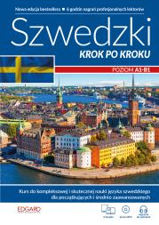 Szwedzki. Krok po kroku Poziom A1-B1. Autor: Kaliczak Claudia, Malech Katarzyna. Dadada.pl Okładka książki Szwedzki. Krok po kroku Poziom A1-B1