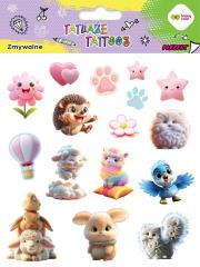 Opakowanie Tatuaże zmywalne Animals Fluffy HAPPY COLOR