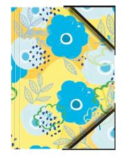 Opakowanie Teczka A4 kartonowa z gumką narożną kwiaty (6szt)