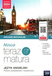 Okładka książki Teraz matura 2023 Język agielski zbiór zadań maturalnych zakres podstawowy i rozszerzony 2023/24