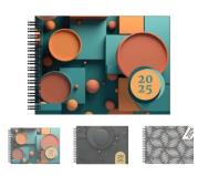 Opakowanie Terminarz 2025 dzienny A5 poziomy na spirali MIX