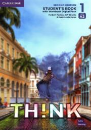 Think Level 1 Student's Book with Workbook Digital Pack British English. Autor: Puchta Herbert, Stranks Jeff, Lewis-Jones Peter. Dadada.pl Okładka książki Think Level 1 Student's Book with Workbook Digital Pack British English