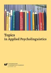 Topics in Applied Psycholinguistics. Autor: red. Danuta Gabryś-Barker. Dadada.pl Okładka książki Topics in Applied Psycholinguistics