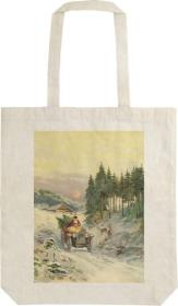 Opakowanie Torba bawełniana STBAG 68 Święta Mikołaj w aucie