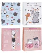 Opakowanie Torebka ozdobna Kotki 26x32x10cm mix ROZETTE 12 szt