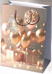 Opakowanie Torebka ozdobna matowa 26x32x12cm urodziny balony