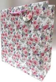 Opakowanie Torebka ozdobna matowa 35x37x12cm róże GB23160