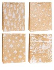 Opakowanie Torebka świąteczna brokat 26x32x10cm mix ROZETTE