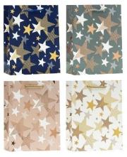 Opakowanie Torebka świąteczna Gwiazdki 18x24x8cm mix ROZETTE