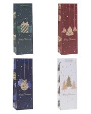 Opakowanie Torebka świąteczna na butelkę mix ROZETTE