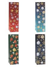 Opakowanie Torebka świąteczna na butelkę mix ROZETTE