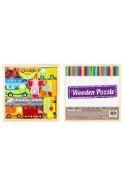 Opakowanie Układanka drewniana 12 elementów Pojazdy