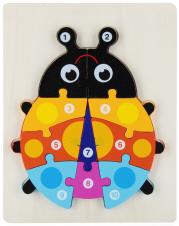 Opakowanie Układanka drewniana Biedronka 10 elementów