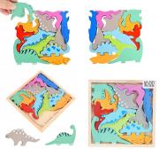 Opakowanie Układanka drewniana dinozaury 12el