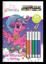 Okładka książki W kolorach tęczy. Moje Jednorożce. Numerkowe kolorowanki