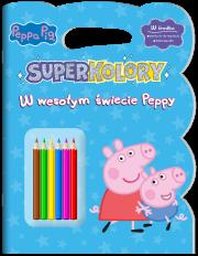 W wesołym świecie Peppy. Świnka Peppa. SuperKolory. Autor: Opracowanie zbiorowe. Dadada.pl Okładka książki W wesołym świecie Peppy. Świnka Peppa. SuperKolory
