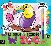 Okładka książki W zoo. Kredka segmentowa. Koloruję i poznaję