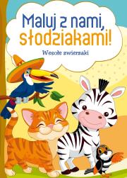 Wesołe zwierzaki. Maluj z nami, słodziakami!. Autor: Opracowanie zbiorowe. Dadada.pl Okładka książki Wesołe zwierzaki. Maluj z nami, słodziakami!
