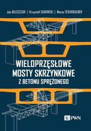 Wieloprzęsłowe mosty skrzynkowe z betonu sprężonego. Autor: Biliszczuk Jan, Sadowski Krzysztof, Teichgraeber Marco. Dadada.pl Okładka książki Wieloprzęsłowe mosty skrzynkowe z betonu sprężonego