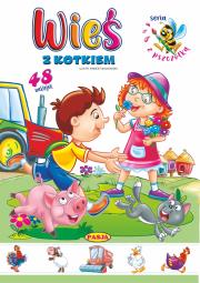Wieś z kotkiem. Autor: Kruszewski Włodzimierz, Ernest Błędowski. Dadada.pl Okładka książki Wieś z kotkiem