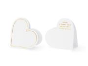 Opakowanie Wizytówki na stół serca 15.7x22 cm białe 10szt