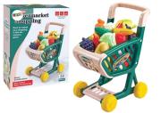 Wózek sklepowy dla dzieci + owoce zielony. Wydawca: Leantoys. Dadada.pl Opakowanie Wózek sklepowy dla dzieci + owoce zielony