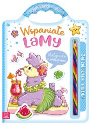 Okładka książki Wspaniałe lamy. Malowanka z naklejkami. Zaczarowana kredka