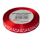 Opakowanie Wstążka satynowa z motywem świątecznym 12mmx22m